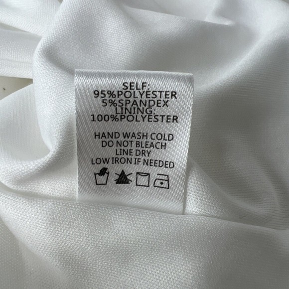 Blue Blush Dress Women Small White Puff Sleeve Ruffled Low V-Neck Mini - Picture 6 of 12